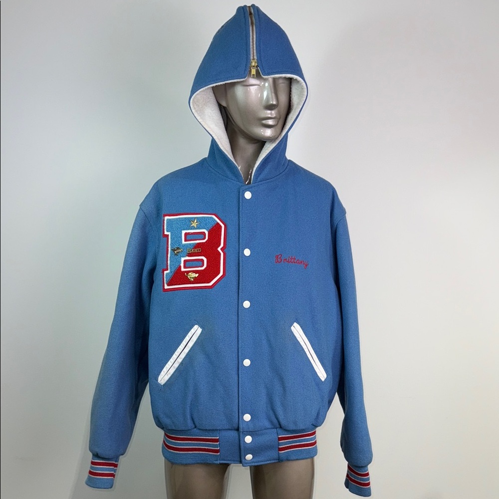 Vintage The Original Holloway Varsity Jacket Band Brittany Zip Down Hoodie USA